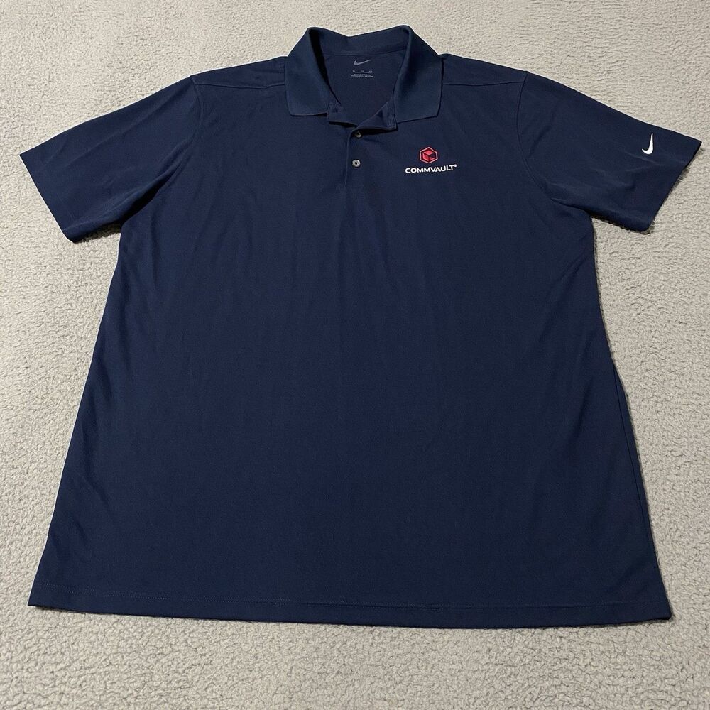 Commvault Systems Polo Shirt Nike Men XL Blue Cybersecurity Employee Office Golf